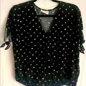 Wrap Front Short Sleeve Top